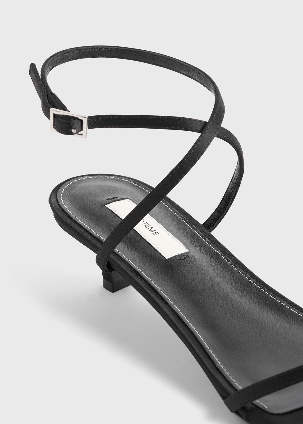 Satin crossover sandals black