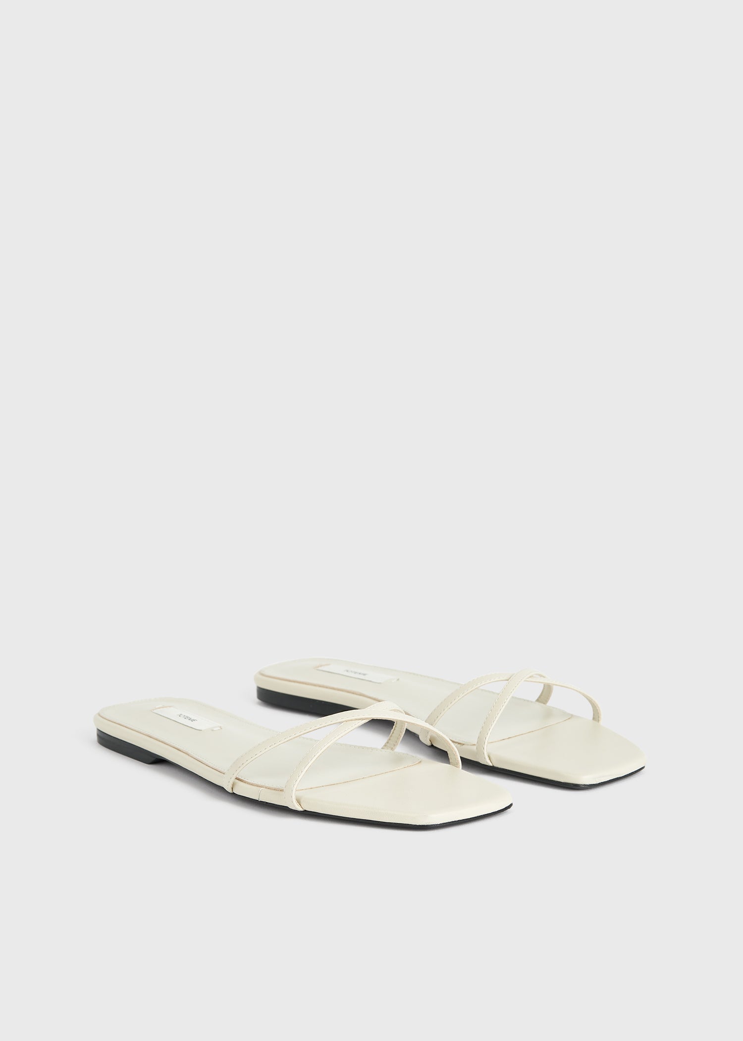 Leather crossover slides off-white
