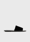 Studded velvet slides black